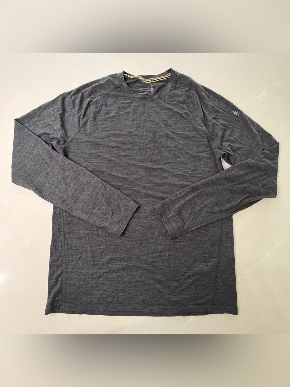 Smartwool Men’s Dark Charcoal Long-Sleeve Merino Crew, Large
